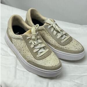 Kizik Womens Size 9 Cream Terrazzo Lace Up Shoes Slip-On Comfort Walking Sneaker
